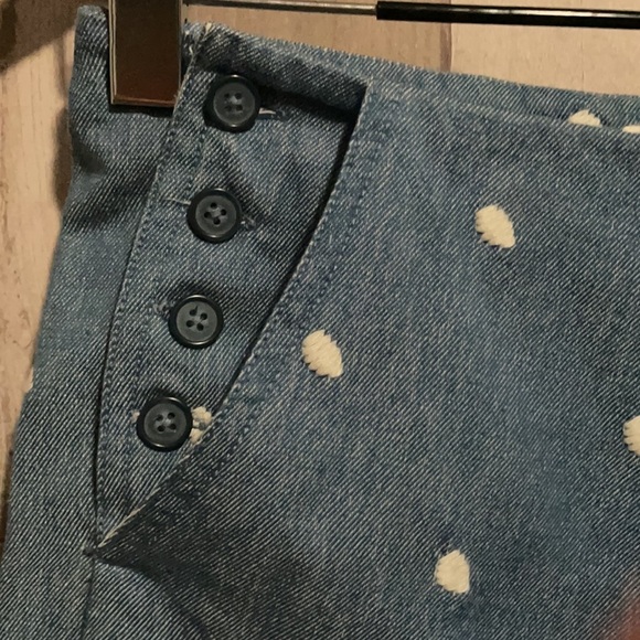 OBEY Sailor Shorts blue chambray embroidered dots - Picture 2 of 7